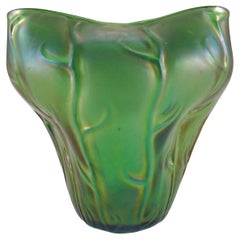 Loetz / Lötz Art Nouveau Green Glass 
Neptun
 Vase