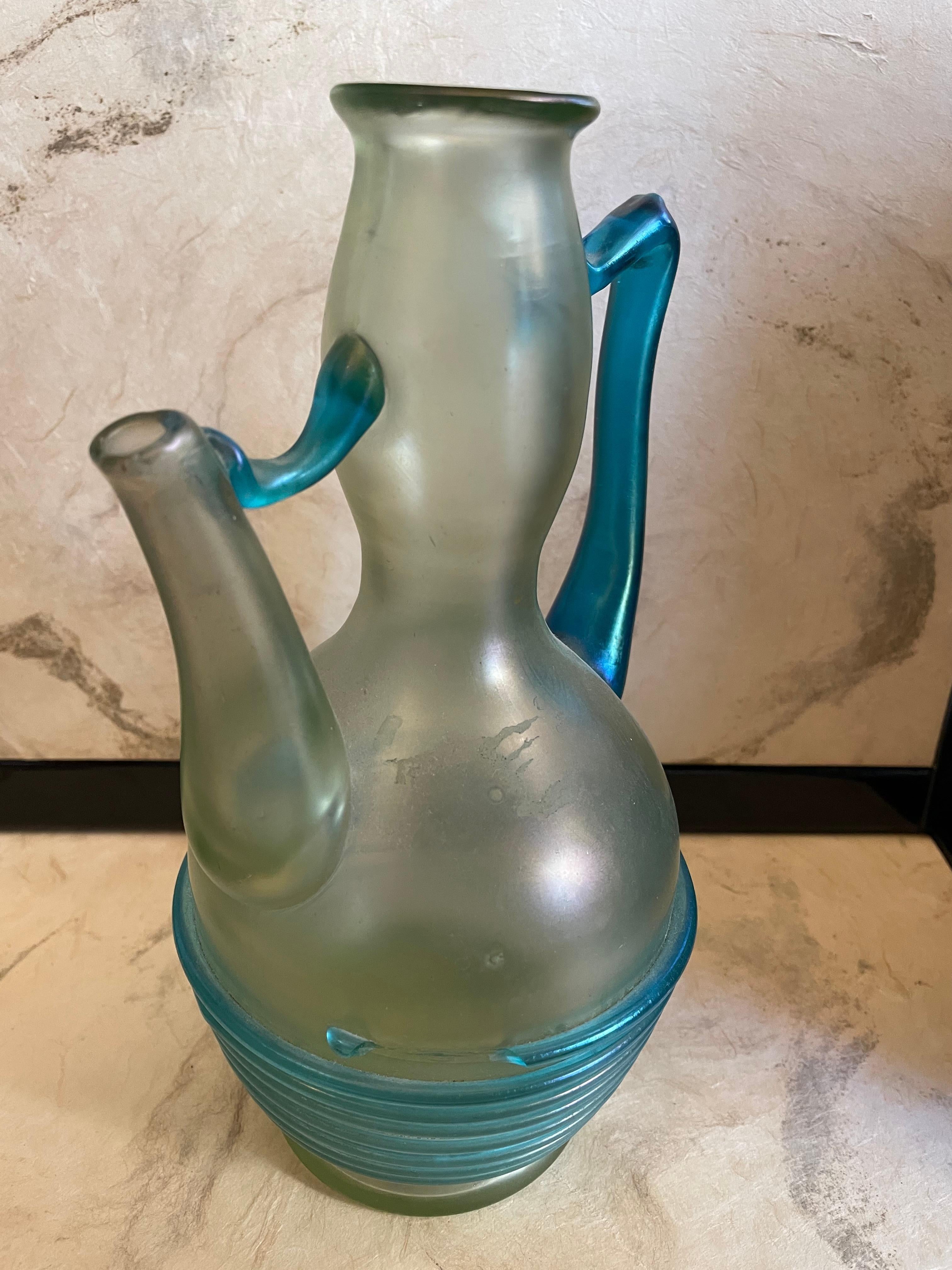 Hand-Crafted Loetz Orpheus Pitcher Glass 1903s For Sale