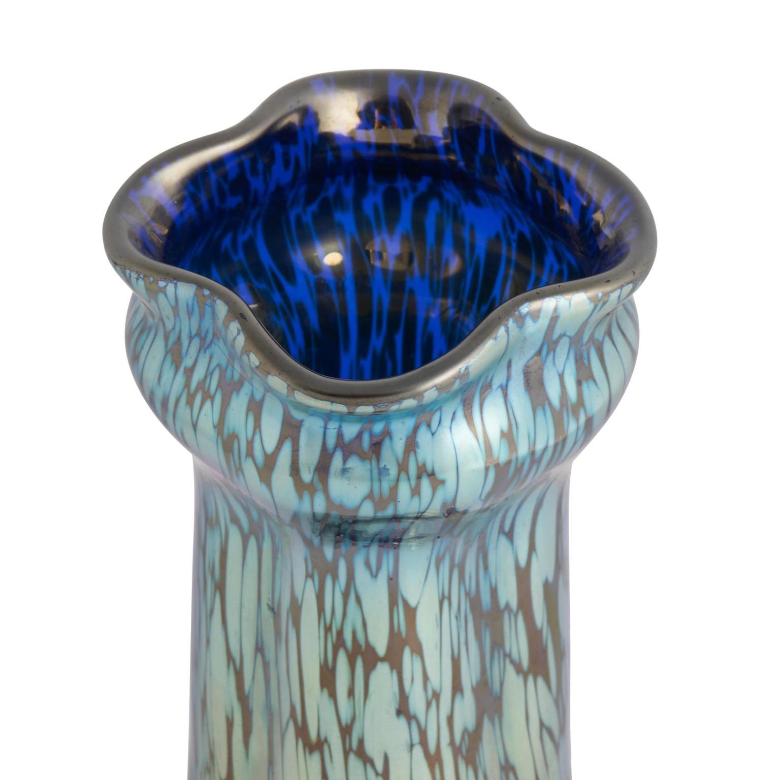 Vaso Loetz Papillon in vetro e peltro Van Houten In condizioni ottime in vendita a Dallas, TX