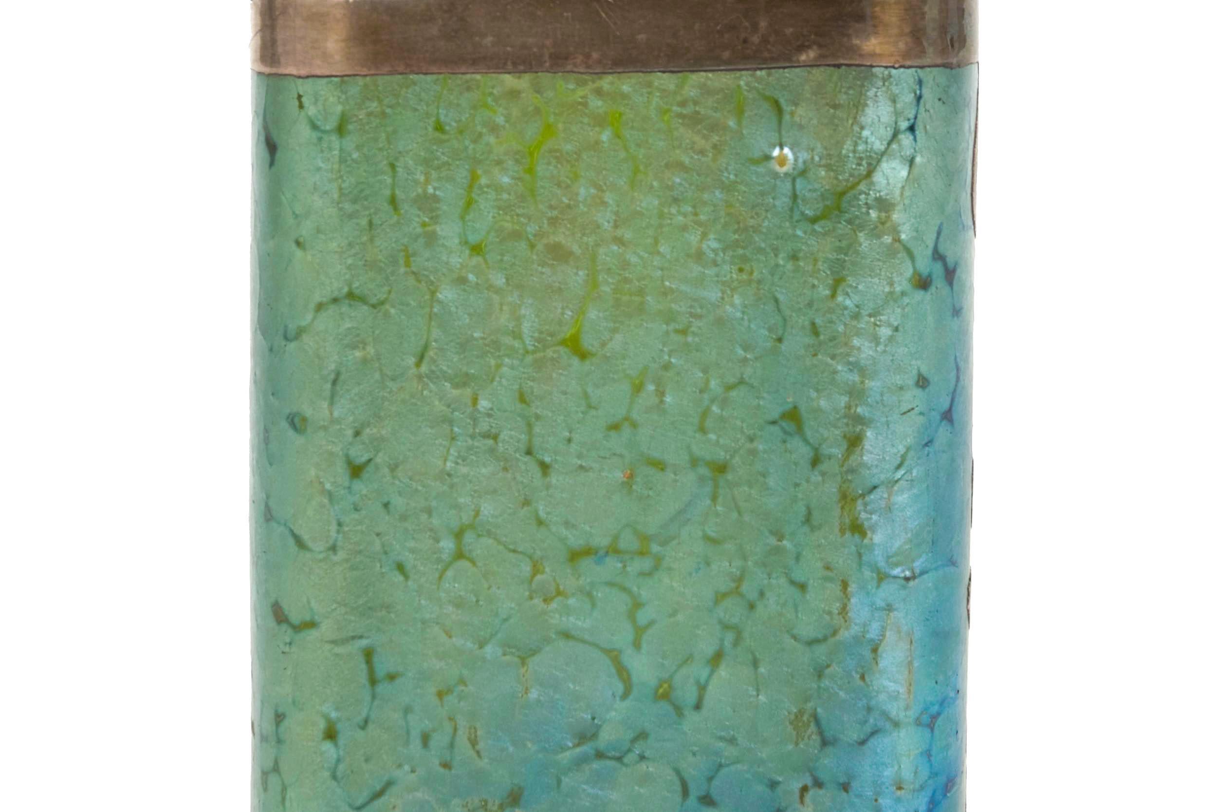 Loetz Papillon Silver-Overlay Blue Cigarettes Vase, circa 1900 2