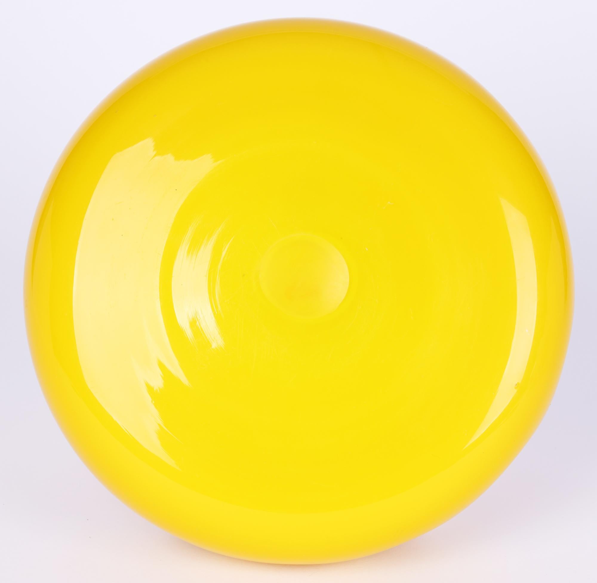 Loetz Piped Rim Yellow Tango Art Glass Bowl by Michael Powolny 3