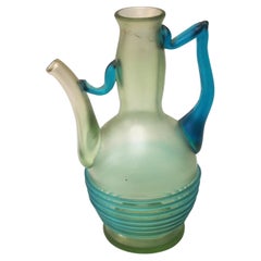 Used Loetz Rare Orpheus Pattern Stylised Glass Jug/Vase c1903 -Bohemian 