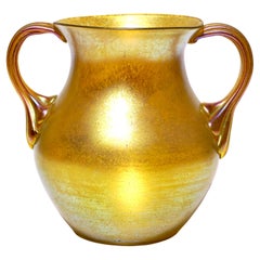 Loetz Silberiris Gold Handled Vase