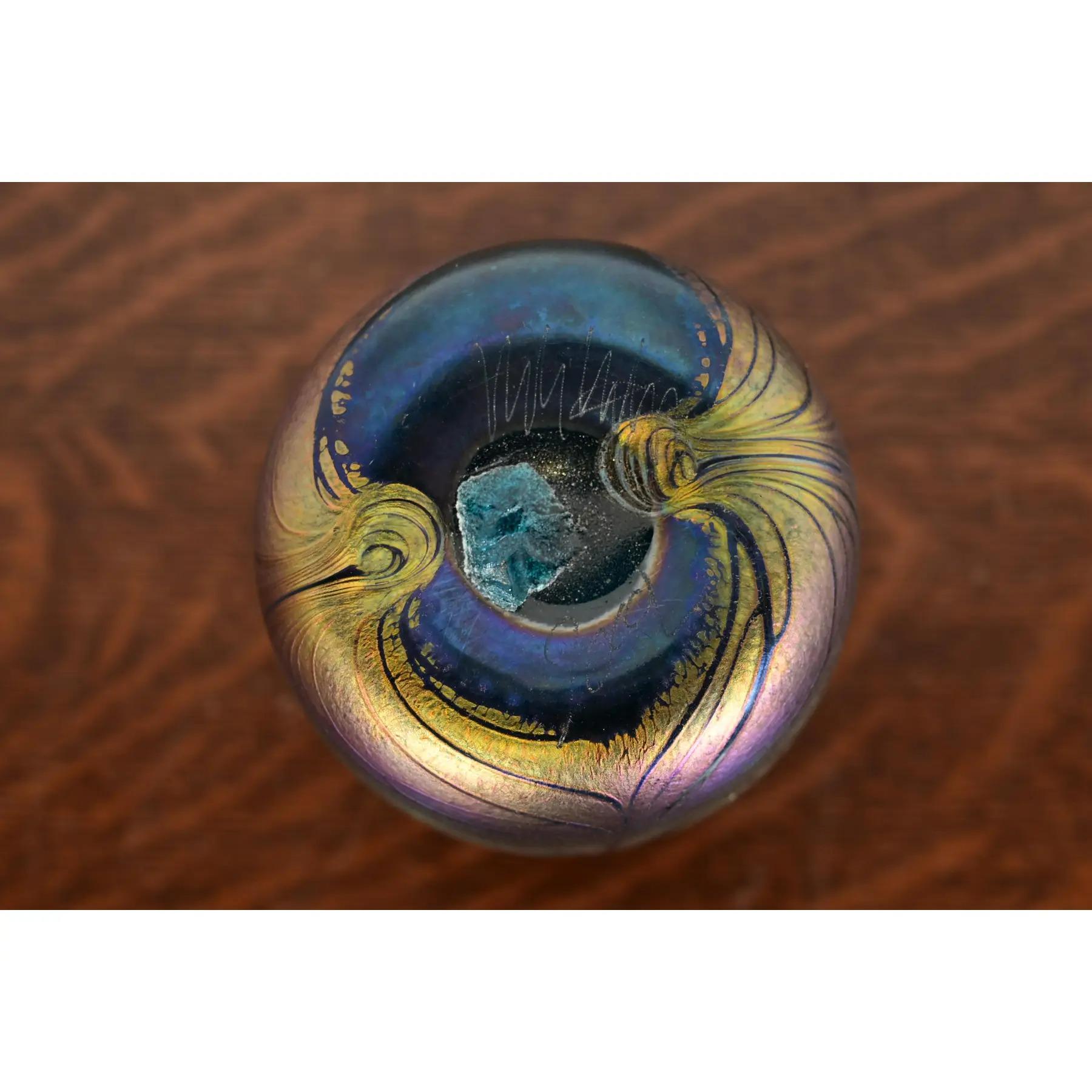 Vaso in vetro artistico cangiante in stile Art Nouveau di Loetz in vendita 3