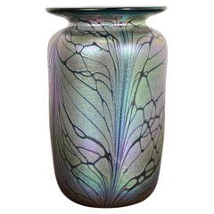 Vintage Loetz Style Art Nouveau Iridescent Art Glass Vase
