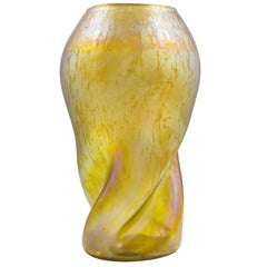 Loetz Vase Canidia Papillon Twisted Neck circa 1900 Art Nouveau Glass