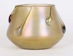 Loetz Vesuvian Candia Iridescent Glass Vase with Tadpoles