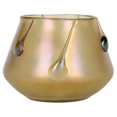 Loetz Vesuvian Candia Iridescent Glass Vase with Tadpoles