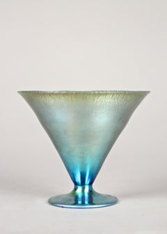 Loetz Witwe Glass Goblin "Cobalt Silberiris" Iriscident, Bohemia, circa 1899