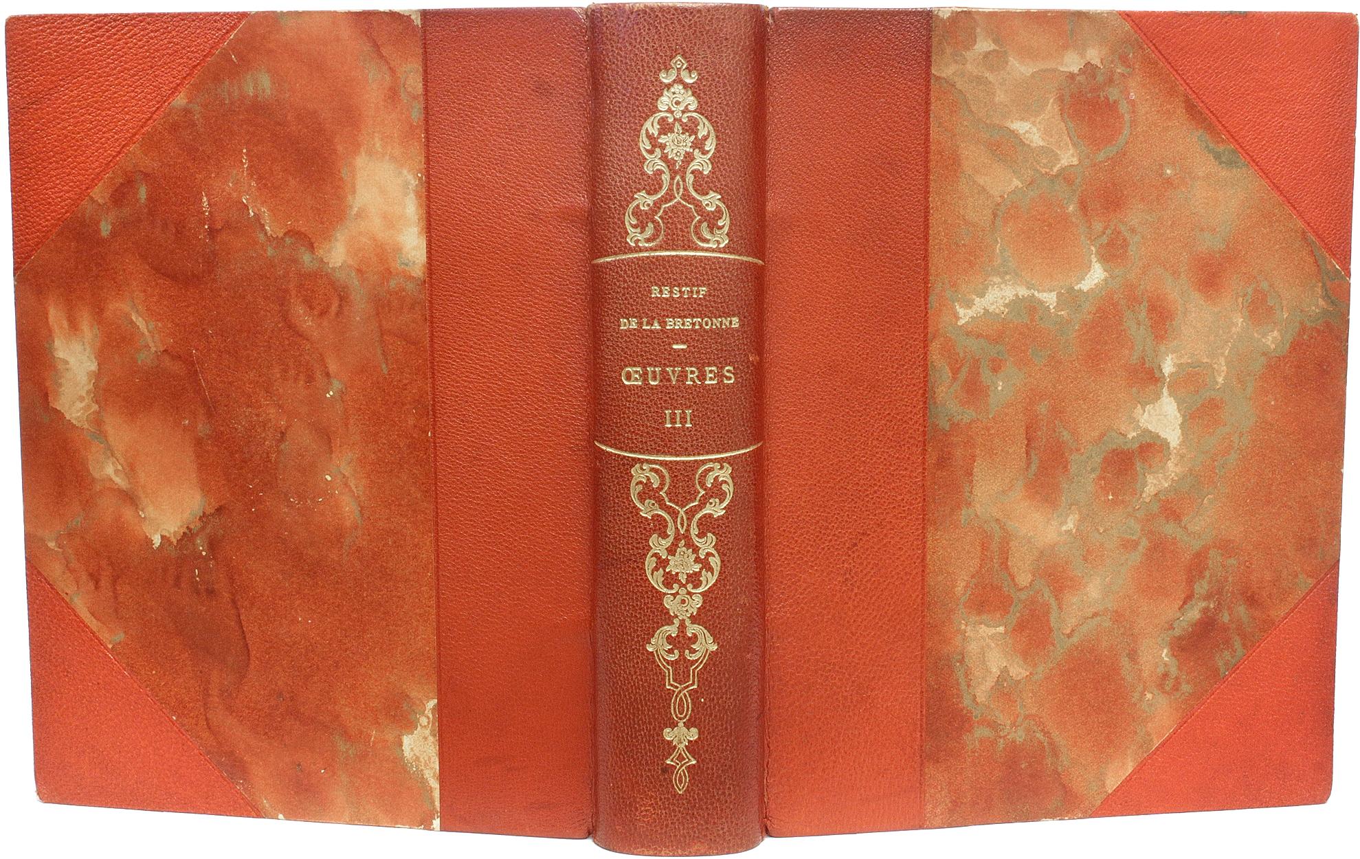 American L'Oeuvre de Restif de La Bretonne. 9 vols. - illustrated - IN A FINE BINDING ! For Sale