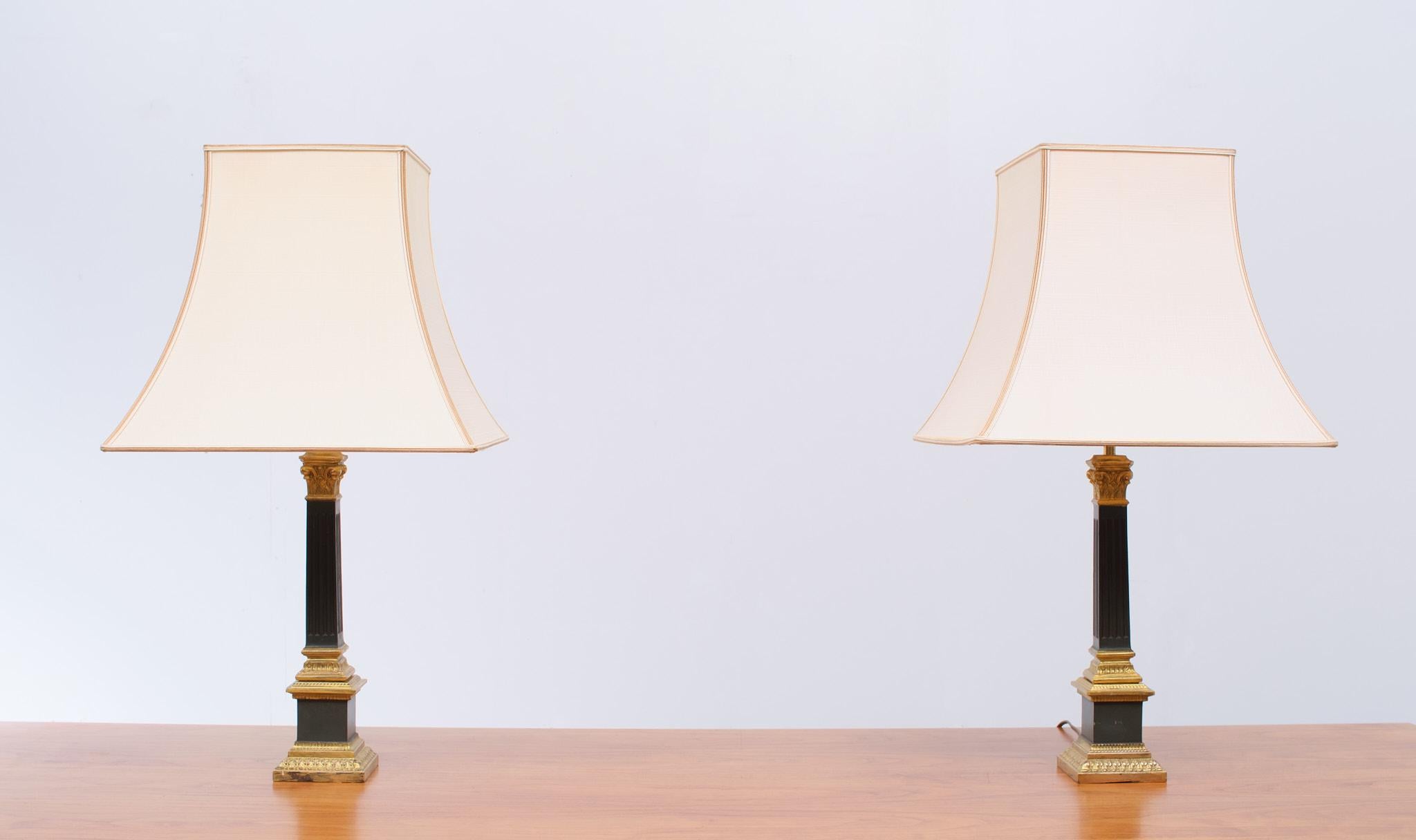 American “Loevsky & Loevsky Classical Greek Colum Table lamps  For Sale