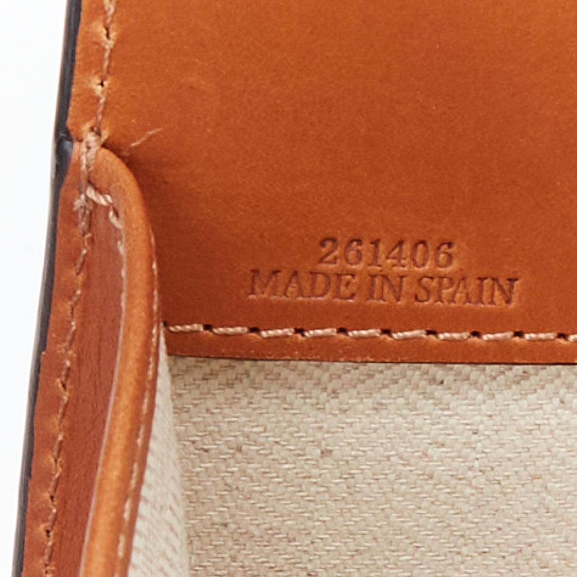 LOEWE 2015 Circle brown leather cutout Anagram rectangular tote bag 6