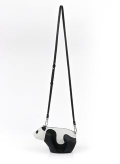 LOEWE 2016 Black White Leather Panda Purse + Adjustable Strap