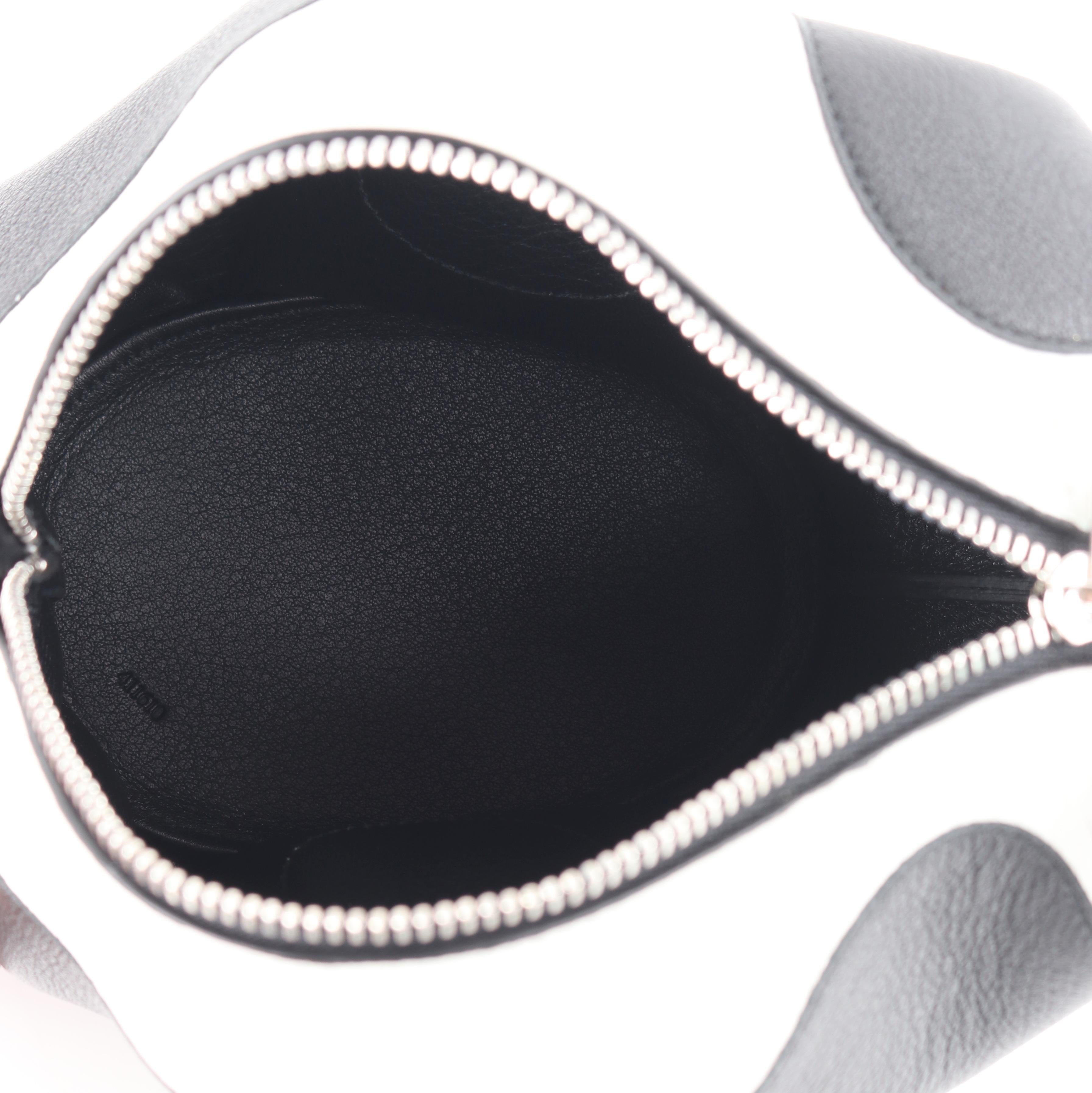 Women's LOEWE 2016 Black White Leather Panda Purse + Adjustable Strap