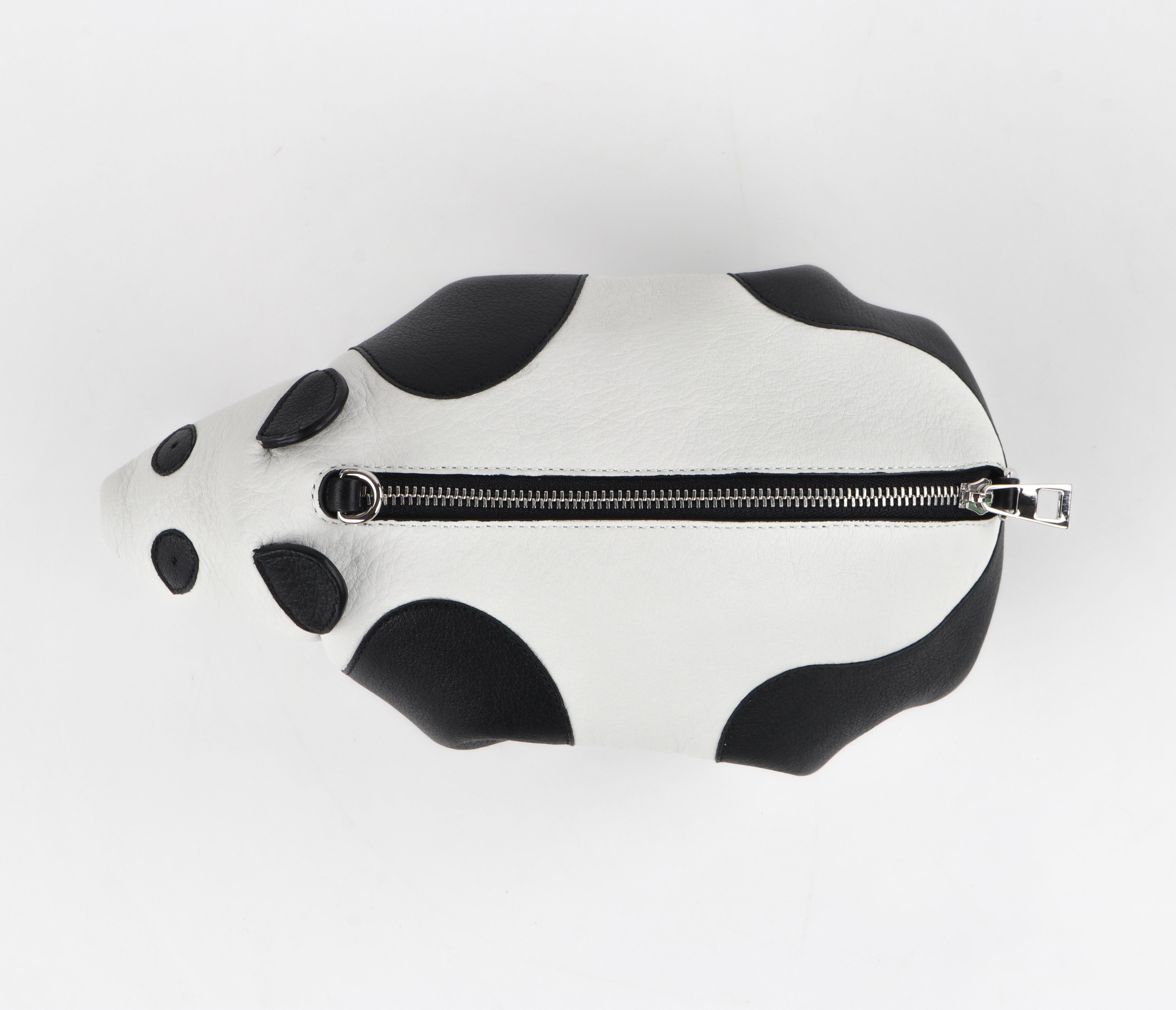 LOEWE 2016 Black White Leather Panda Purse + Adjustable Strap 1