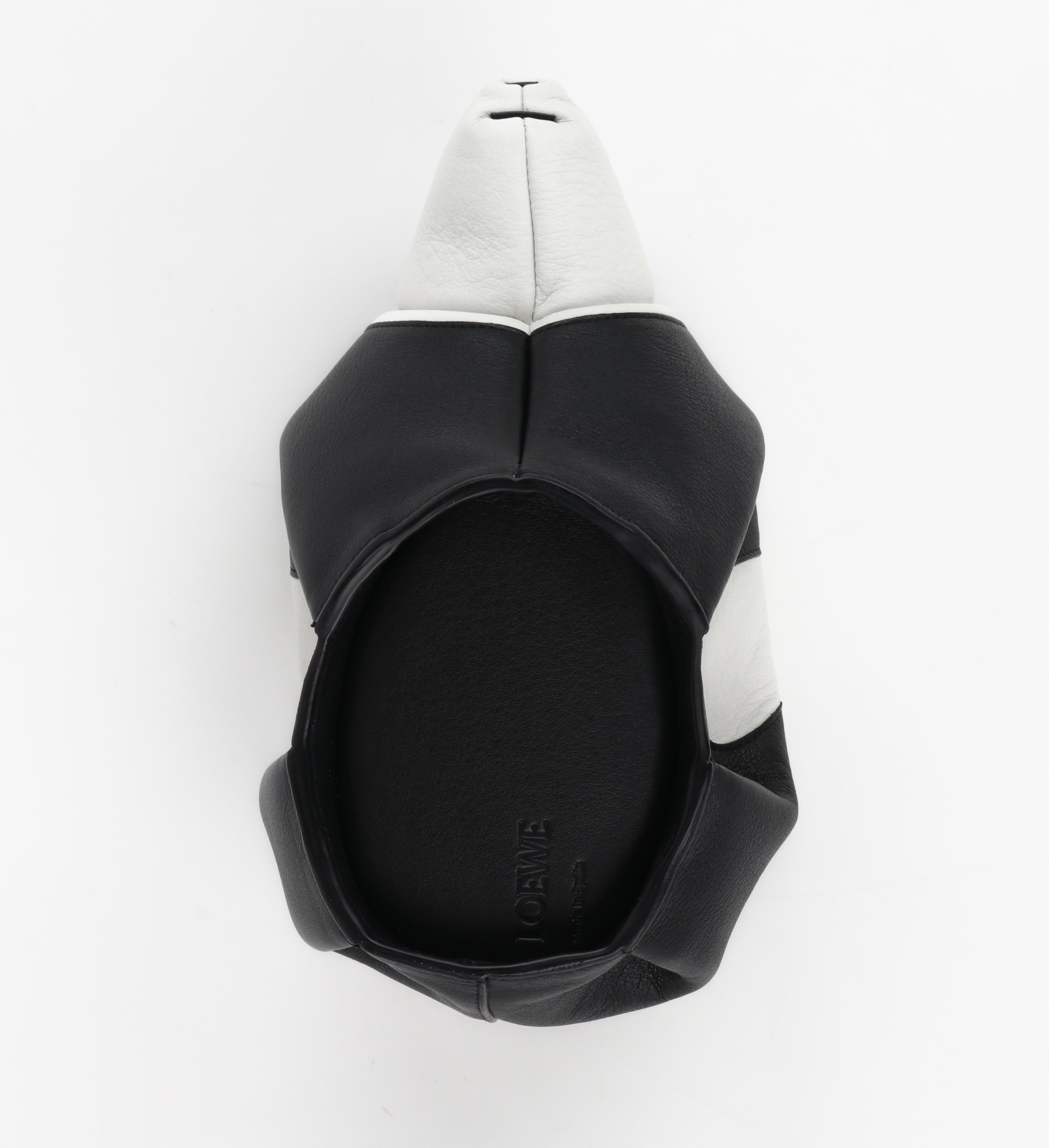 LOEWE 2016 Black White Leather Panda Purse + Adjustable Strap 2