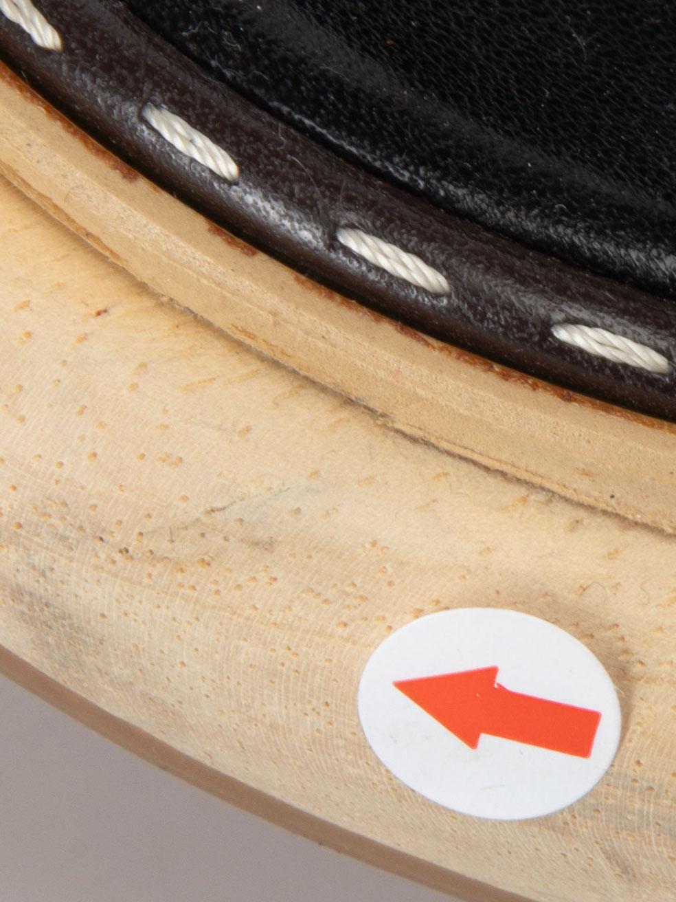 Loewe 2018 Sandales à plateforme en cuir noir Wood Wood Size IT 39 en vente 2