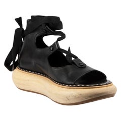 Loewe 2018 Sandali con piattaforma in pelle nera Wood Taglia IT 39 Loewe 2018 Sandali con piattaforma in pelle nera Wood Taglia IT 39