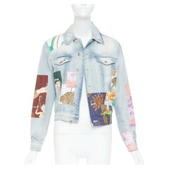 LOEWE 2018 Paula's Ibiza blue mermaid floral patchwork denim jacket