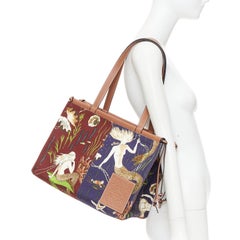 LOEWE 2020 PAULA'S IBIZA Mermaid Medium Cushion Tote printed canvas shoulder bag