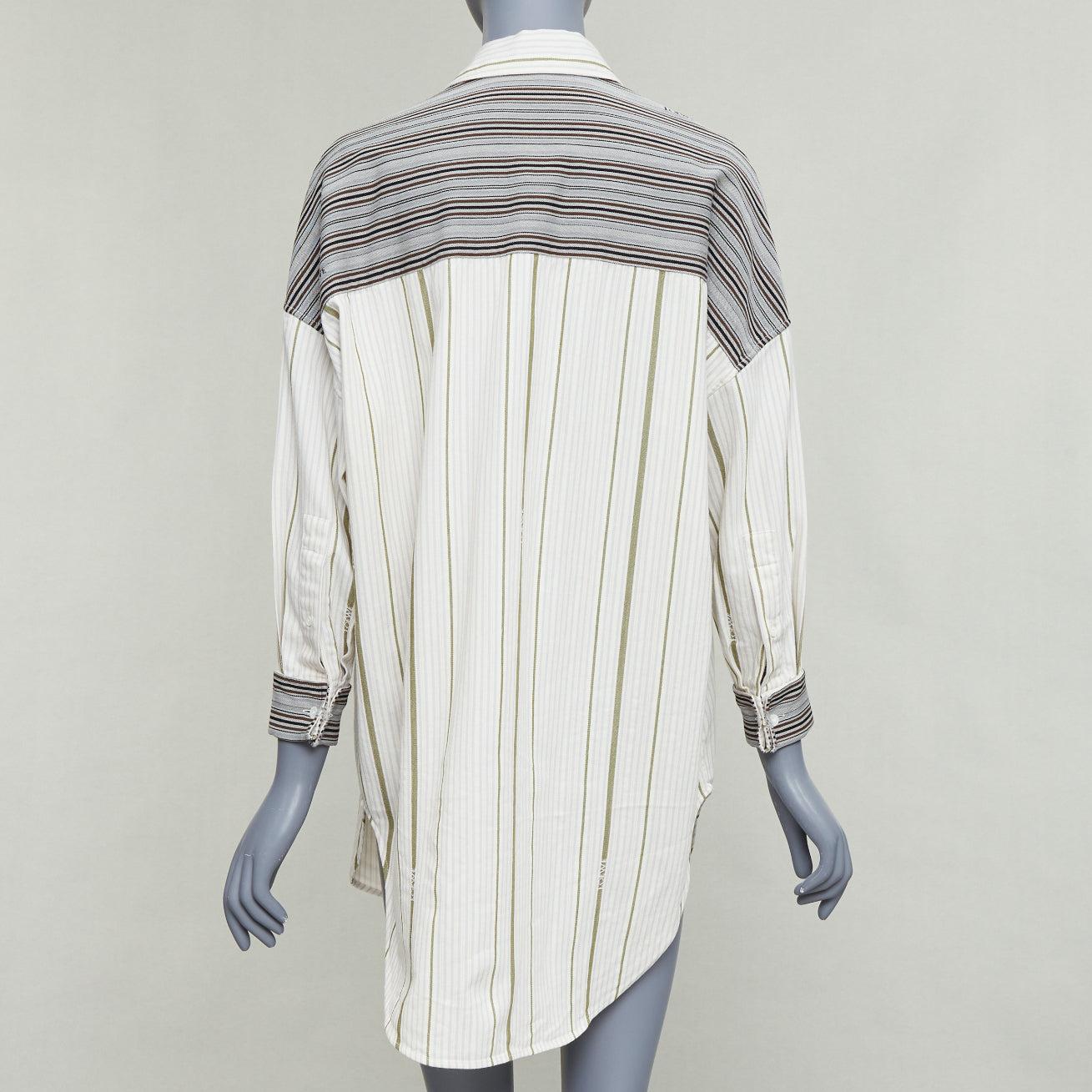 Beige LOEWE 2022 camicia oversize in lana e cotone con logo sottile Sz32 in vendita