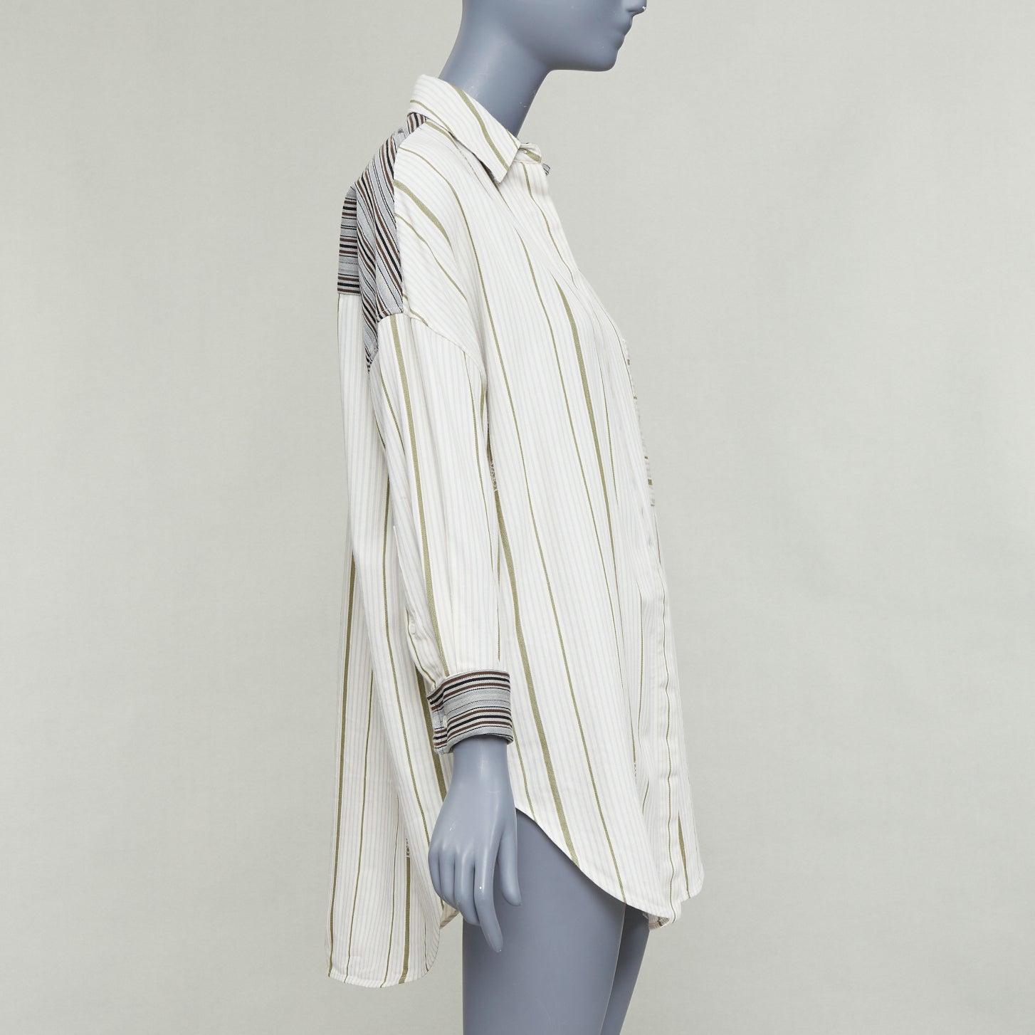 Donna LOEWE 2022 camicia oversize in lana e cotone con logo sottile Sz32 in vendita