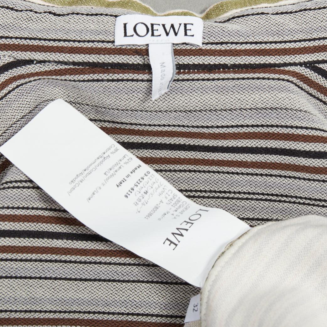 LOEWE 2022 camicia oversize in lana e cotone con logo sottile Sz32 in vendita 3