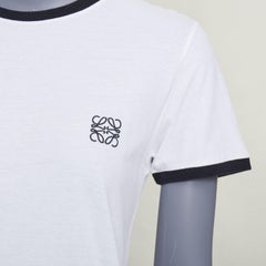 LOEWE 2024 weiß schwarz Anagramm besticktes Slim-Fit Ringer-T-Shirt S