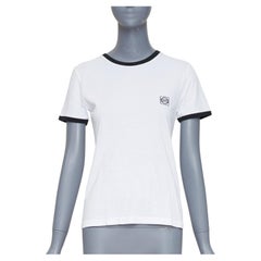 LOEWE 2024 weiß schwarz Anagramm besticktes Slim-Fit Ringer-T-Shirt S