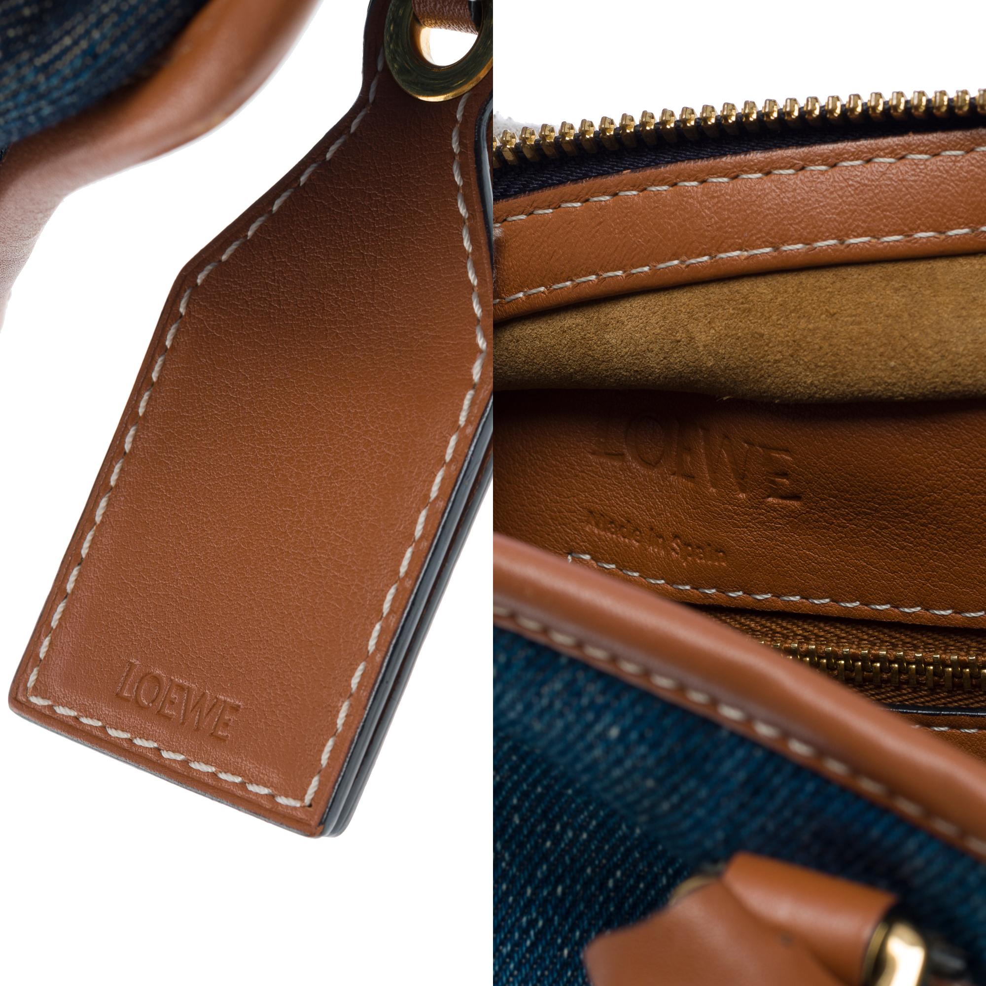 Loewe Amazona 23 2 Way handbag in denim and brown leather, GHW 3