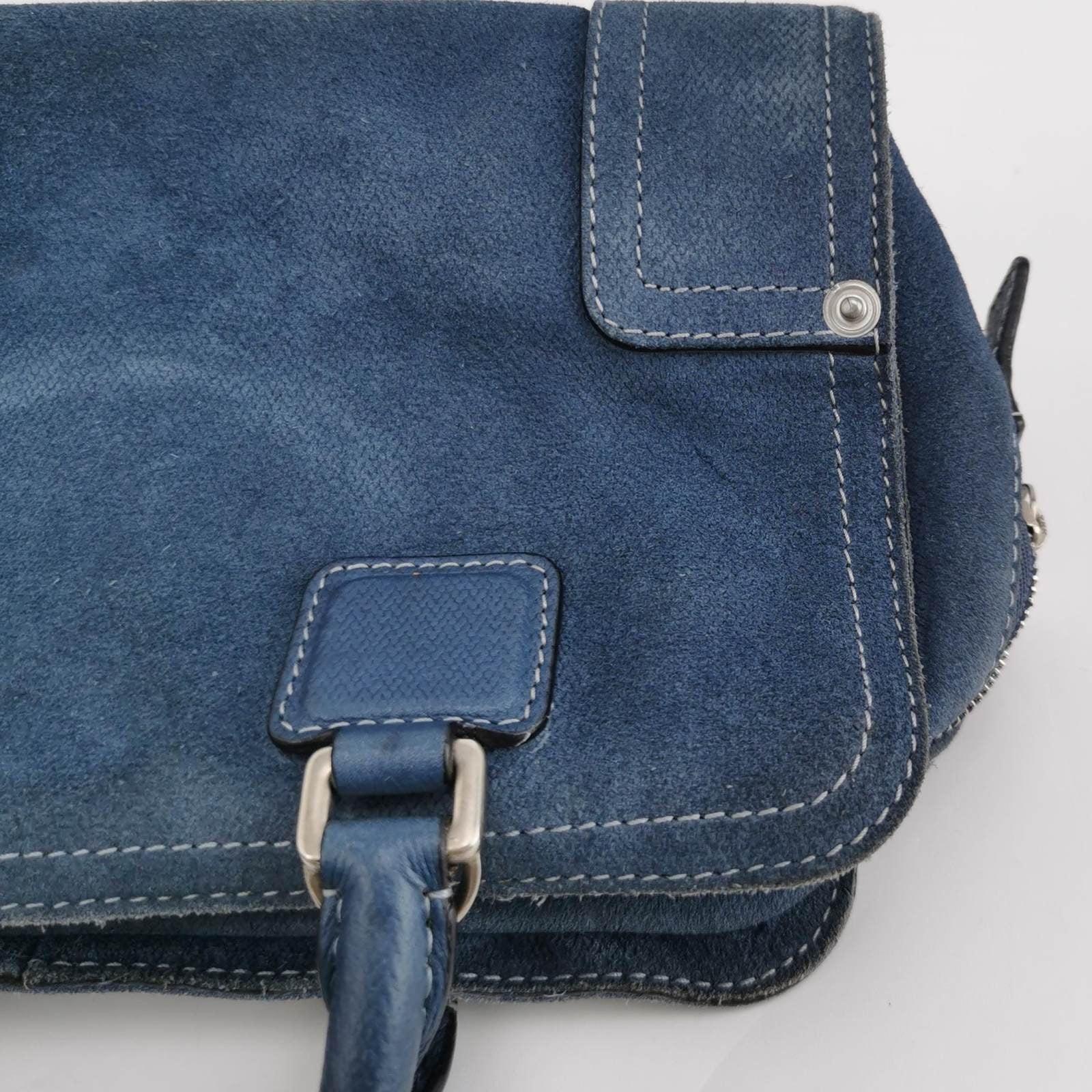 Loewe Amazona 23 in Navy Blue Suede Leather with Strap 12
