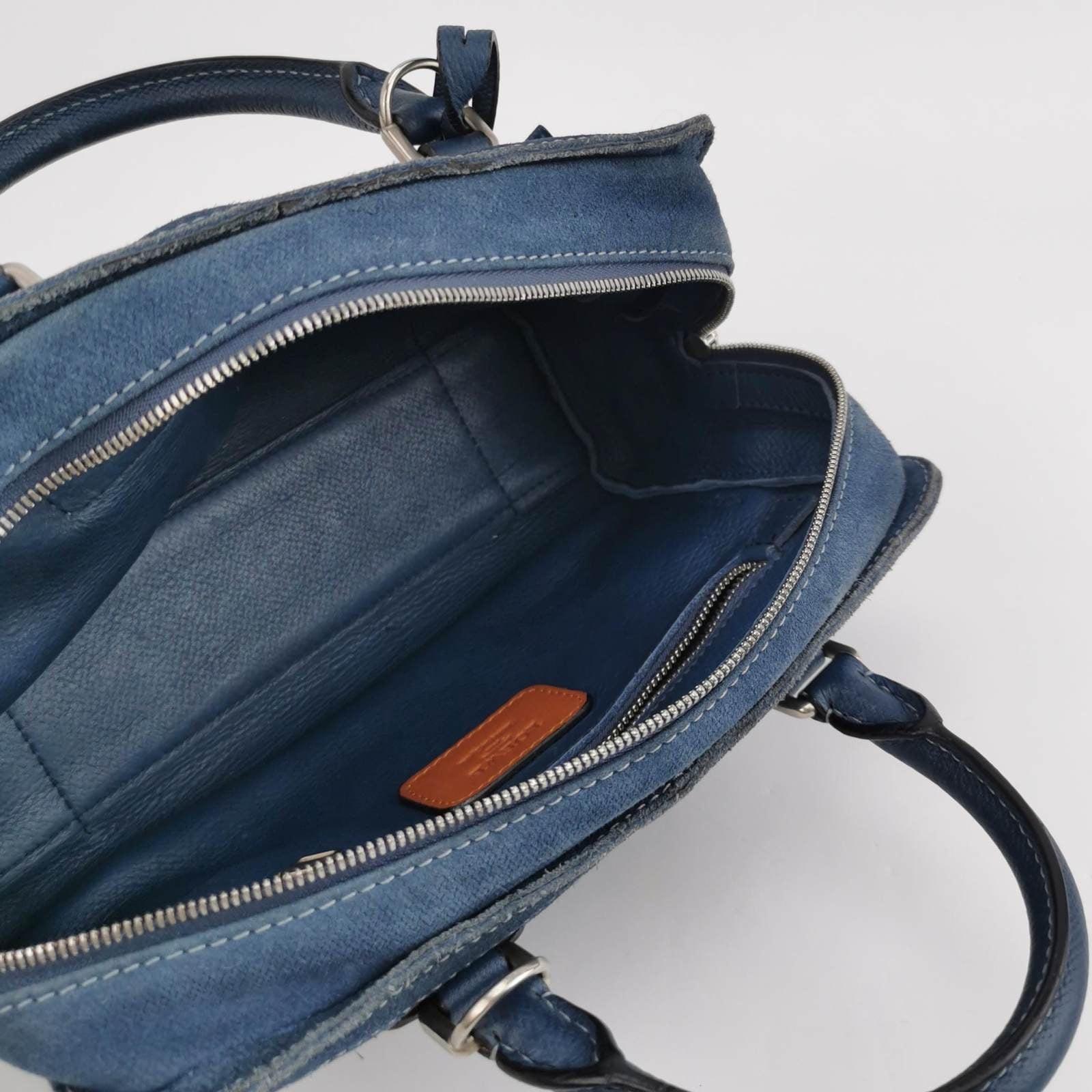 Women's Loewe Amazona 23 in Navy Blue Suede Leather with Strap
