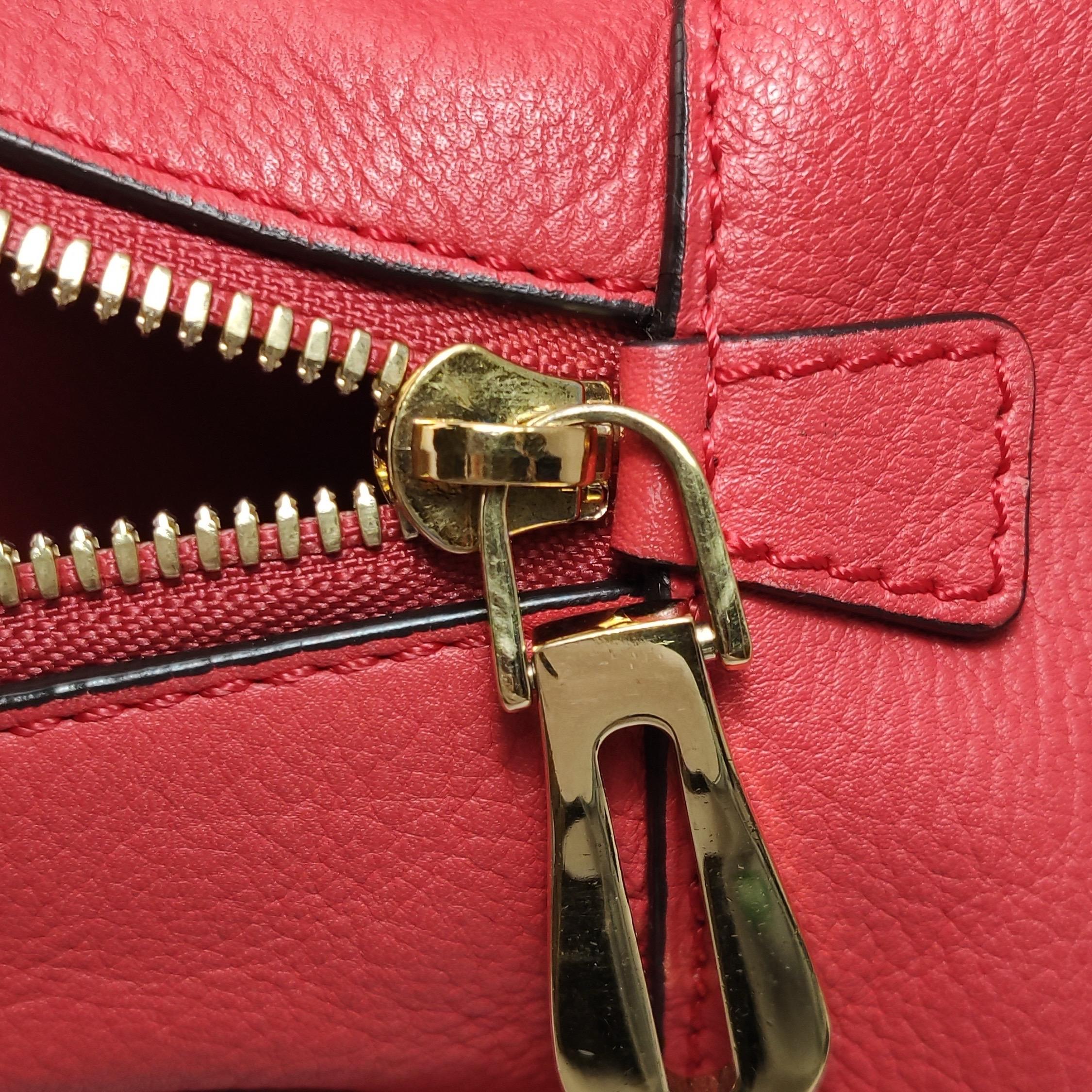 Loewe Amazona 28 en cuir de veau rouge breloque escargot dorée spéciale en vente 7
