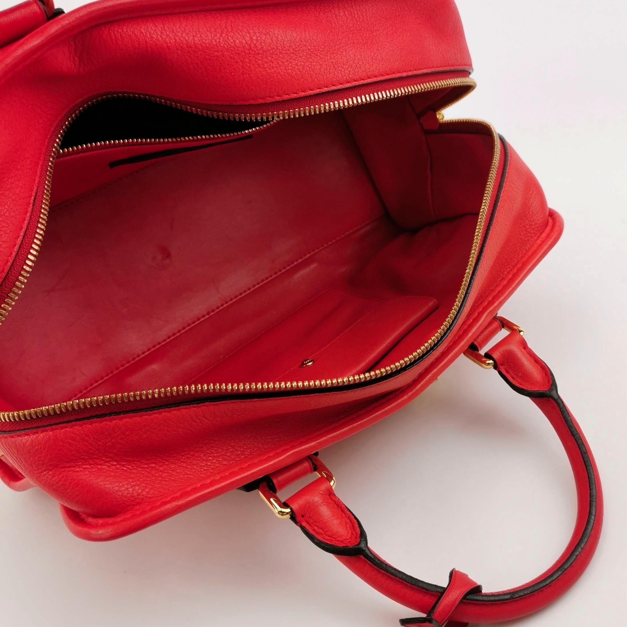 Loewe Amazona 28 en cuir de veau rouge breloque escargot dorée spéciale en vente 4