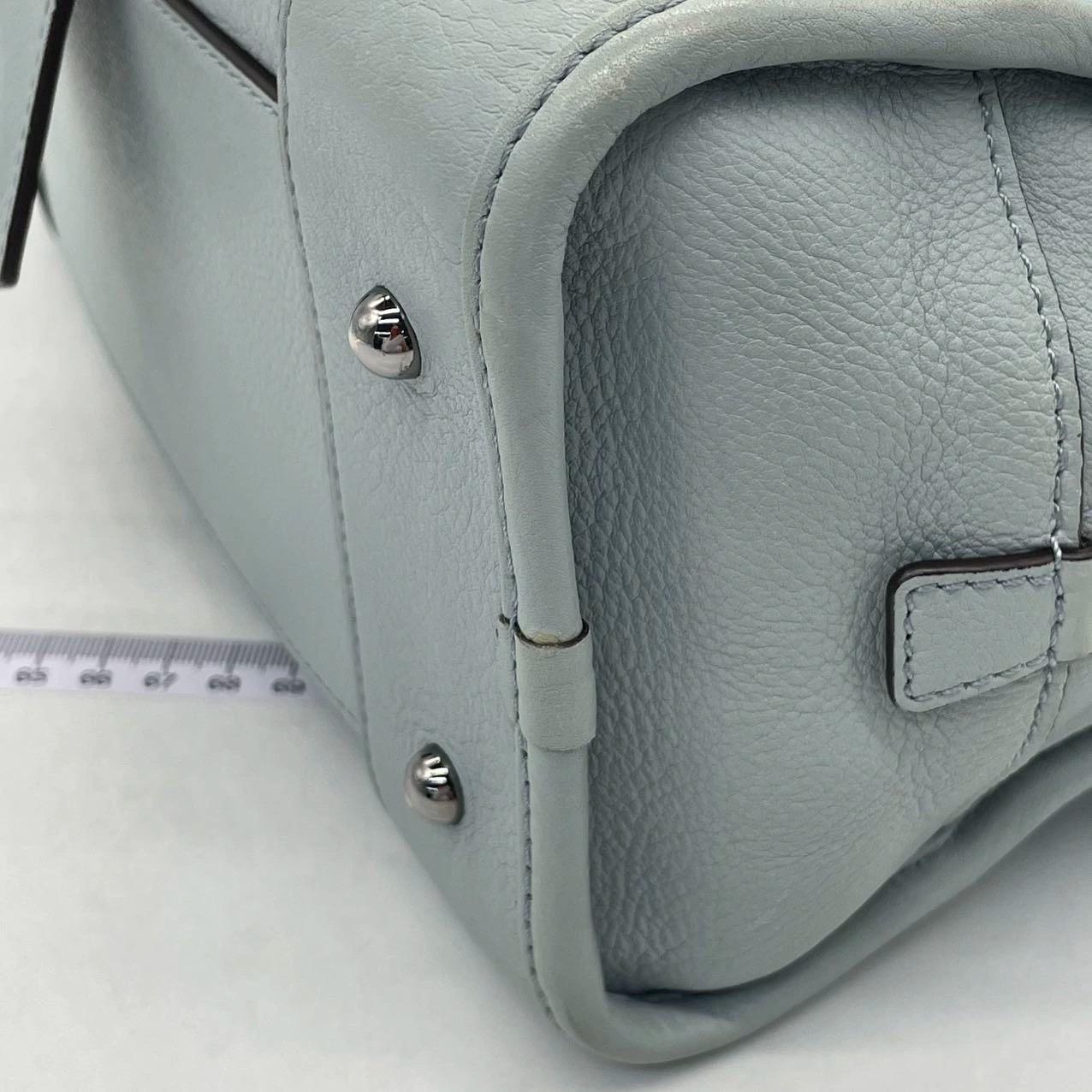 Loewe Amazona 29 in pelle blu con lucchetto a forma di elefante e hardware in tonalità argento in vendita 7