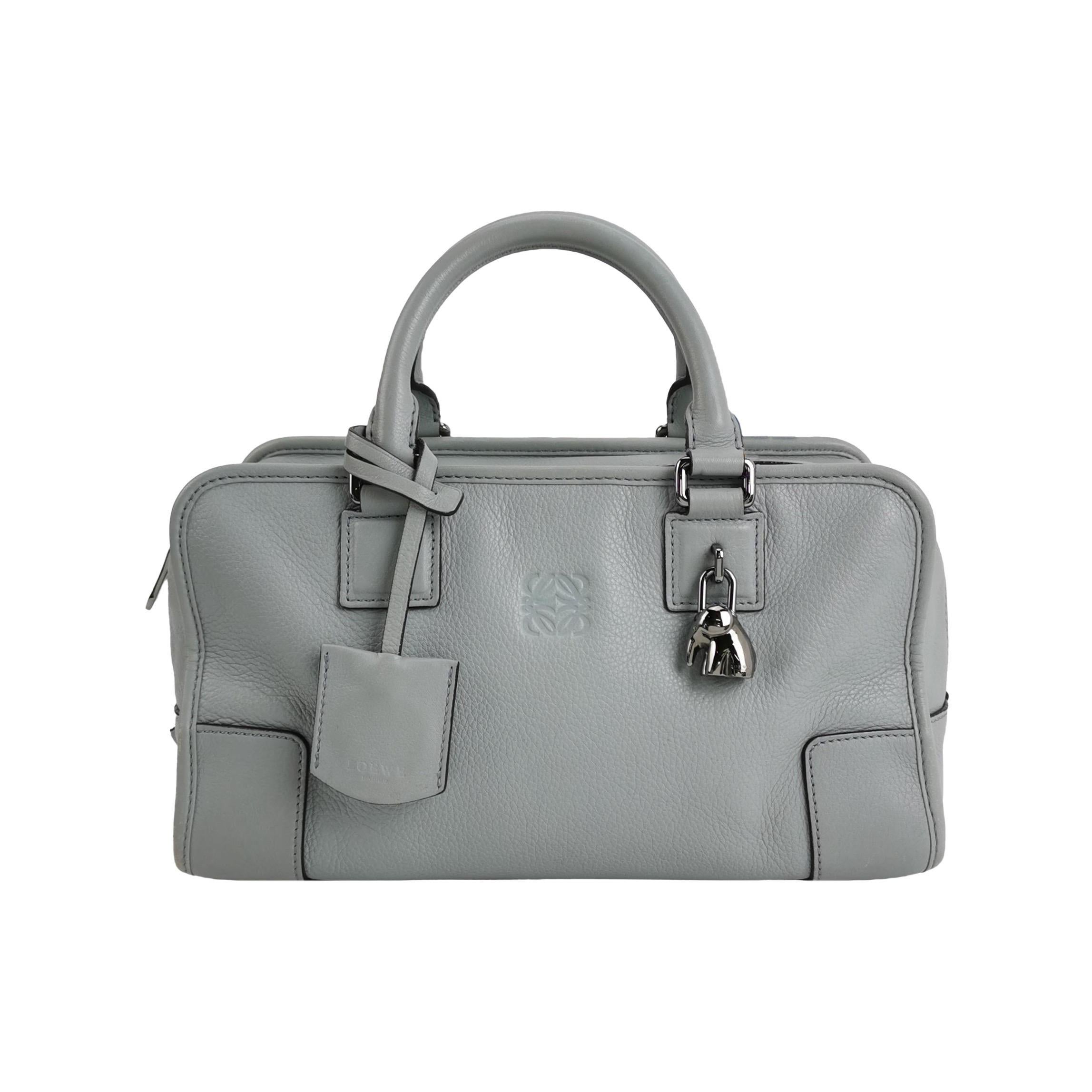 Loewe Amazona 29 in pelle blu con lucchetto a forma di elefante e hardware in tonalità argento