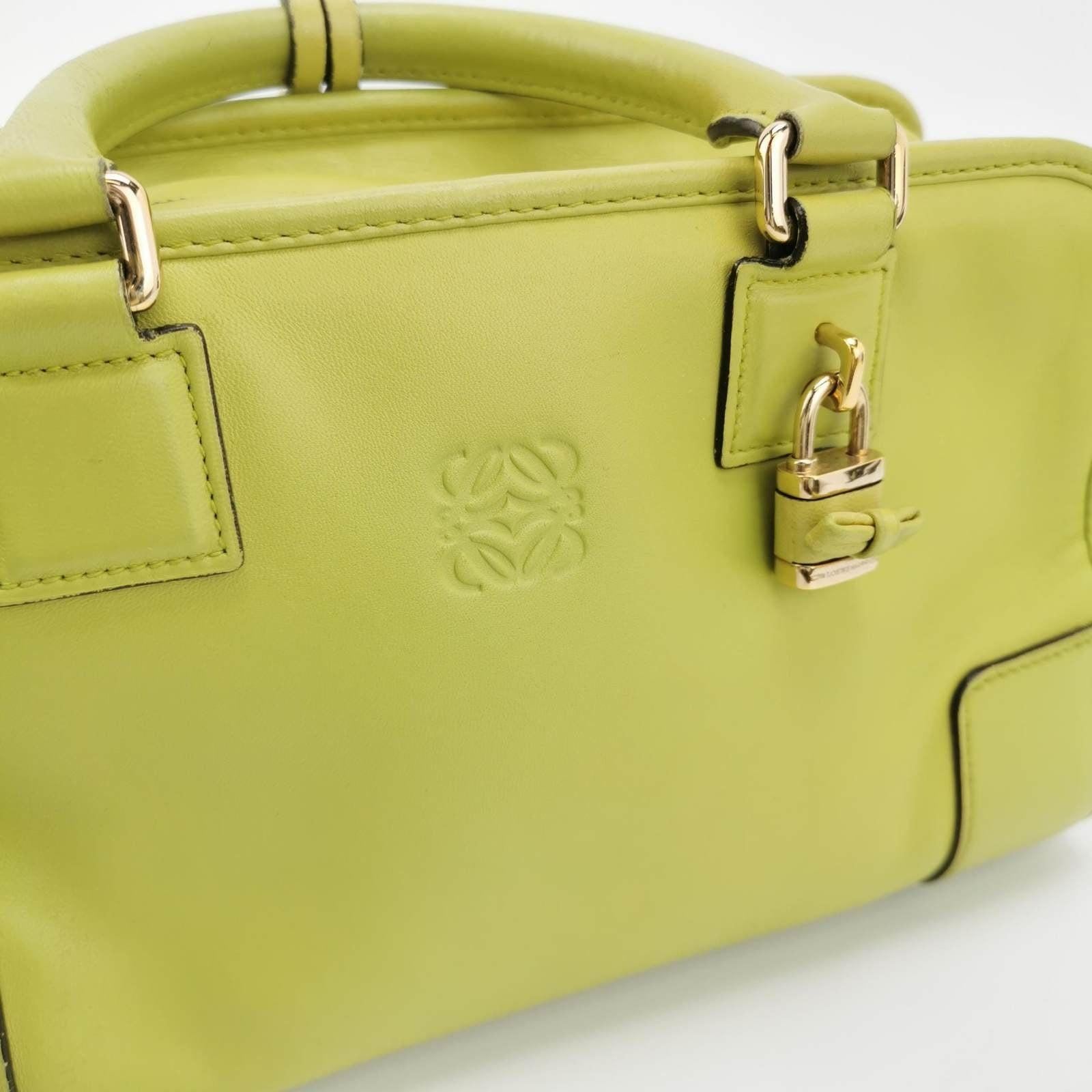 Loewe Amazona 29 in Olive Green Lambskin Leather 6