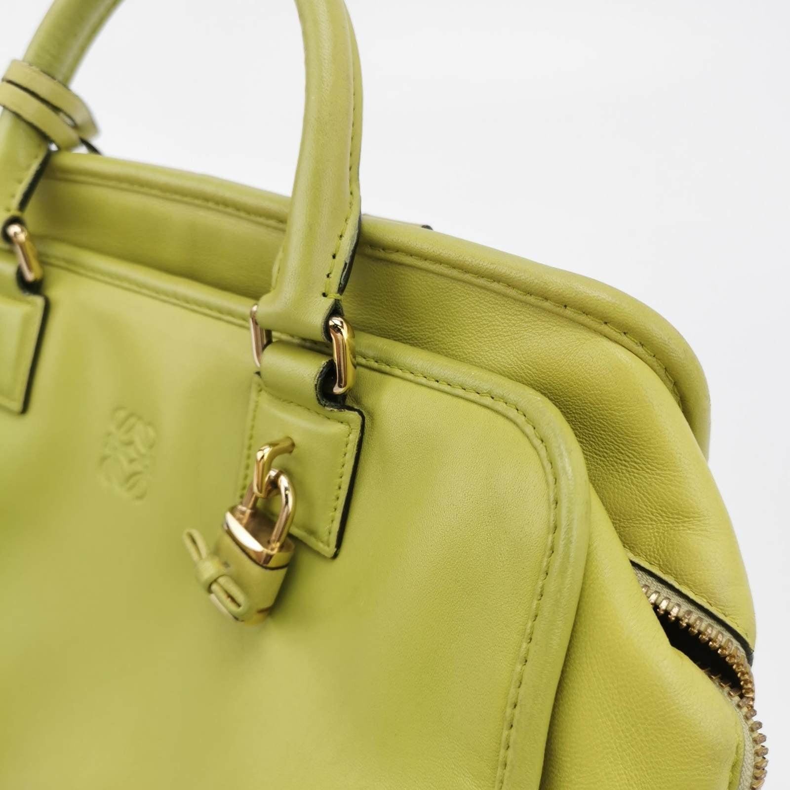 Loewe Amazona 29 in Olive Green Lambskin Leather 10