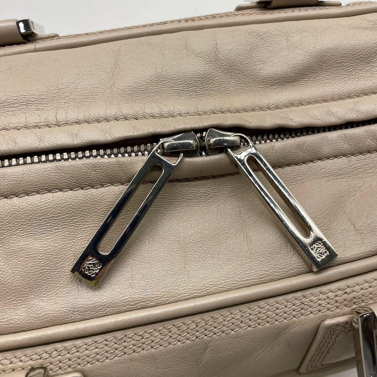 Loewe Amazona 29 Pearlescent Nude Lambskin Leather Zip Around For Sale 14