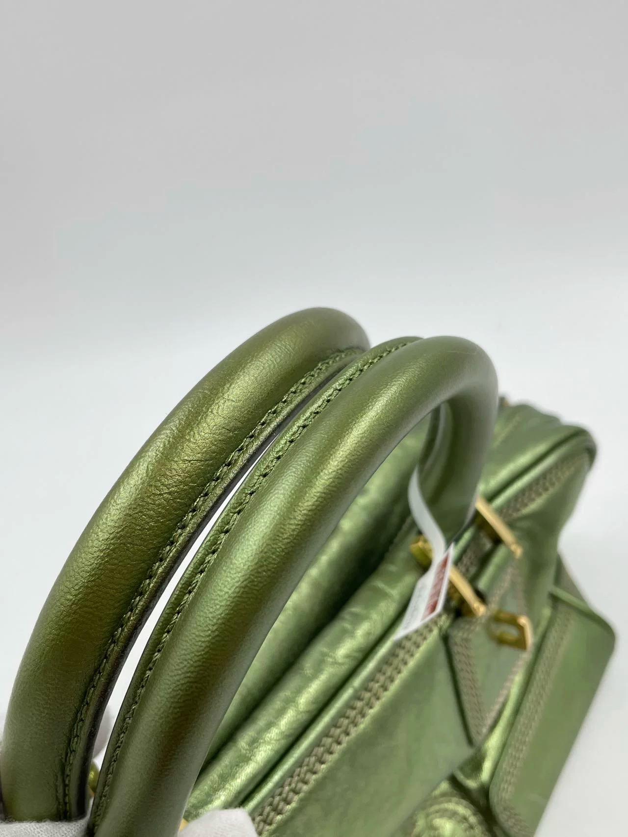 Loewe Amazona 29 Zip Around in Metallic Green Lambskin Leather For Sale 7