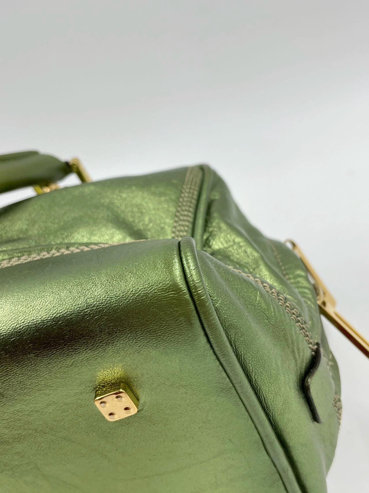 Loewe Amazona 29 Zip Around in Metallic Green Lambskin Leather For Sale 2