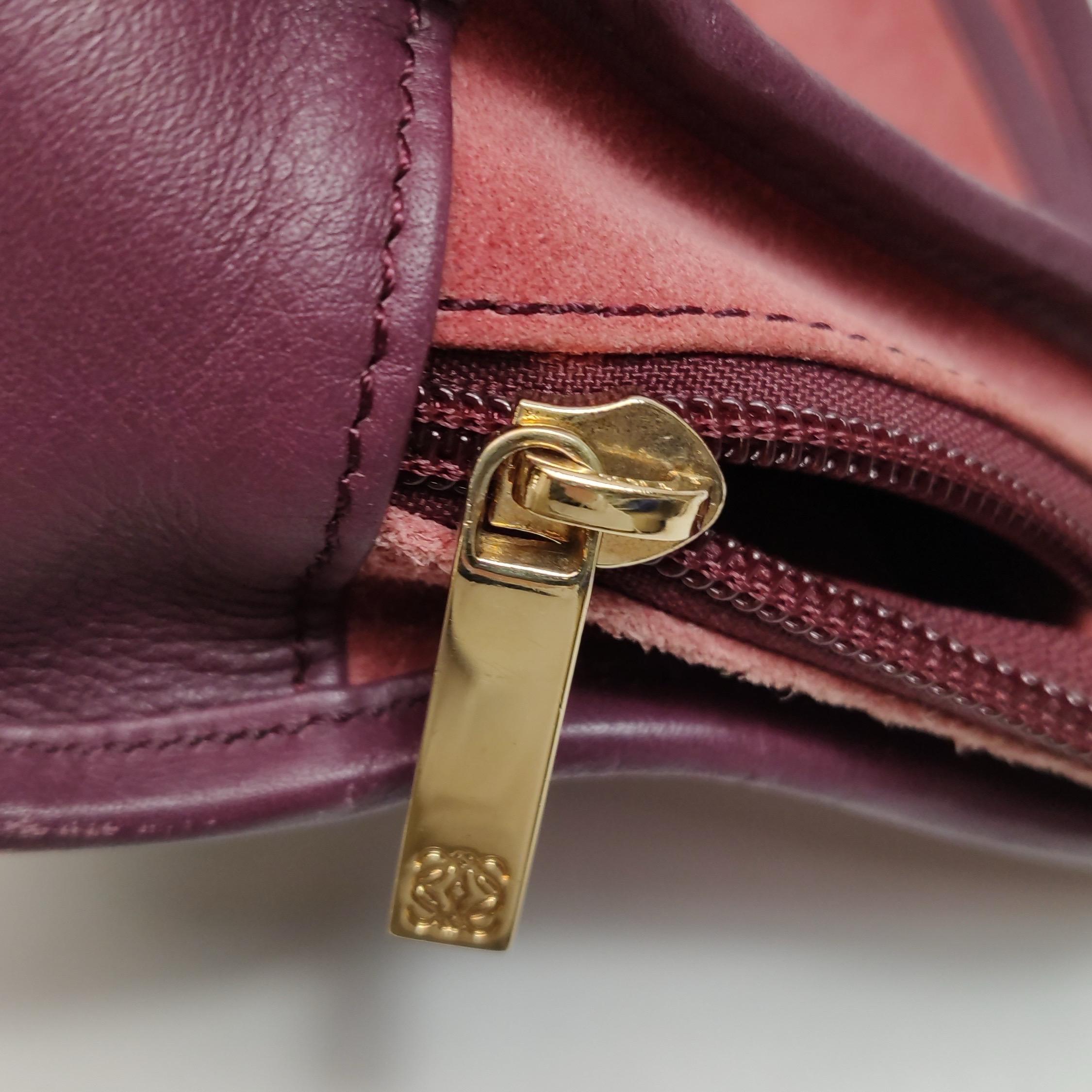 Loewe Amazona 35 East West Borsa a tracolla in pelle scamosciata rossa in vendita 13