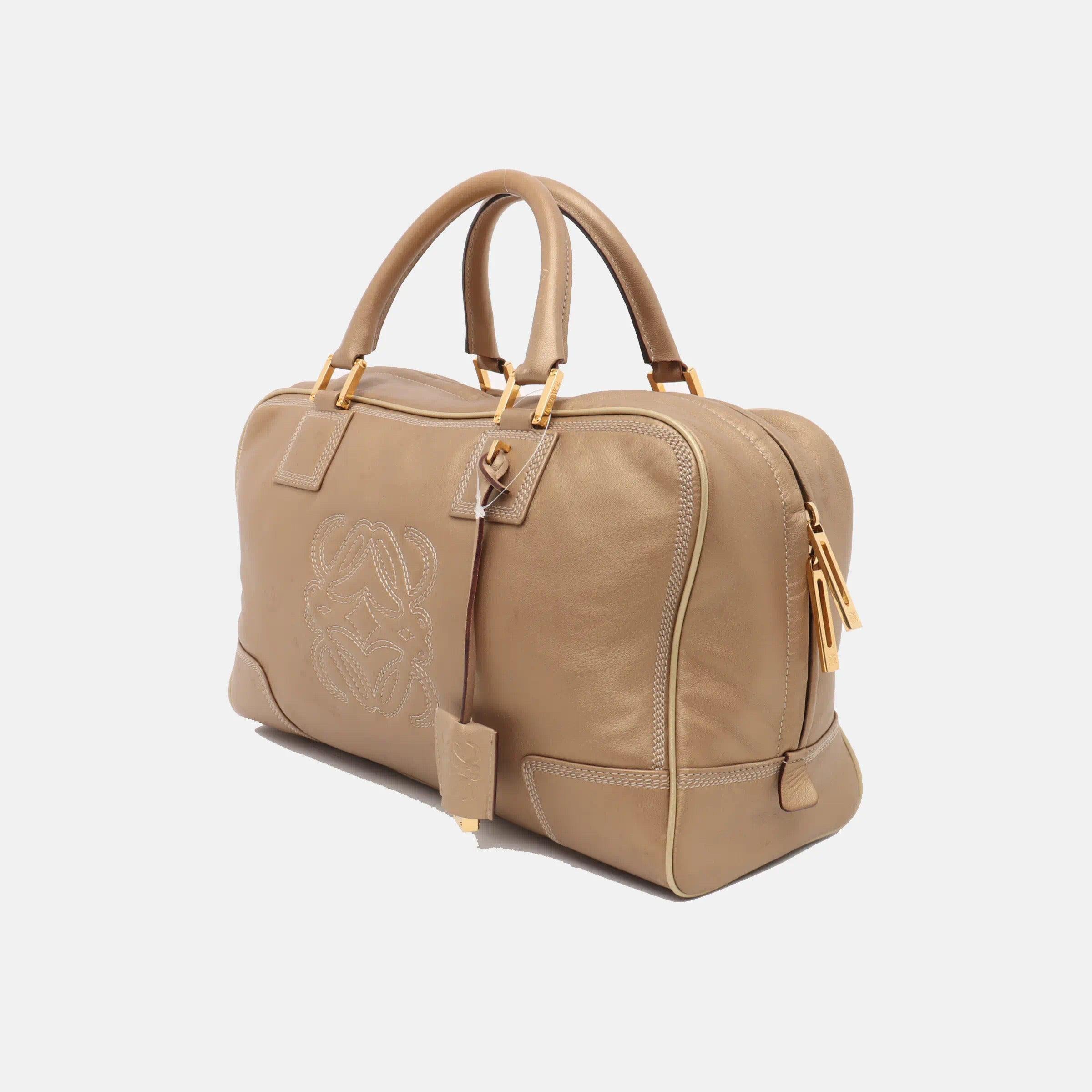 Loewe Amazona 36 Oro claro Piel de cordero con cremallera Mediana en Bueno Estado en AUBERVILLIERS, FR
