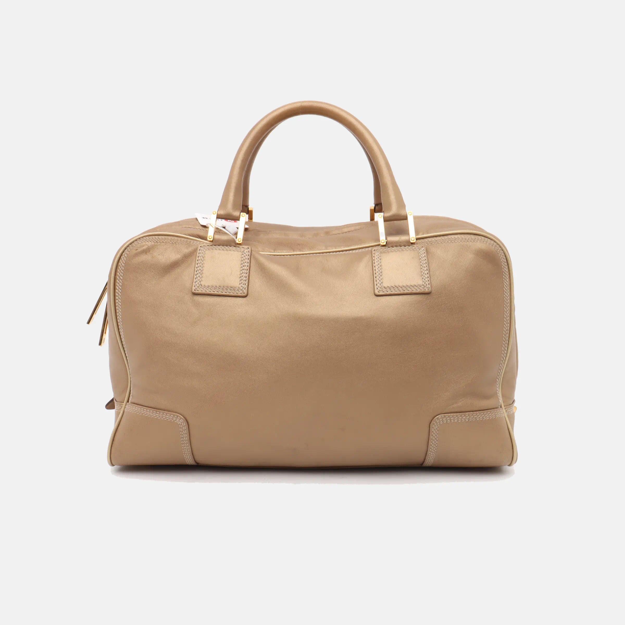 De las mujeres Loewe Amazona 36 Oro claro Piel de cordero con cremallera Mediana
