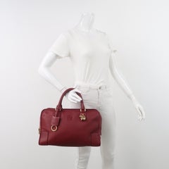Loewe Amazona 36 Medium Burgundy Leather Dragon Lock Gold-tone Hardware