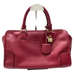 Loewe Amazona 36 Medium Burgundy Leather Dragon Lock Gold-tone Hardware