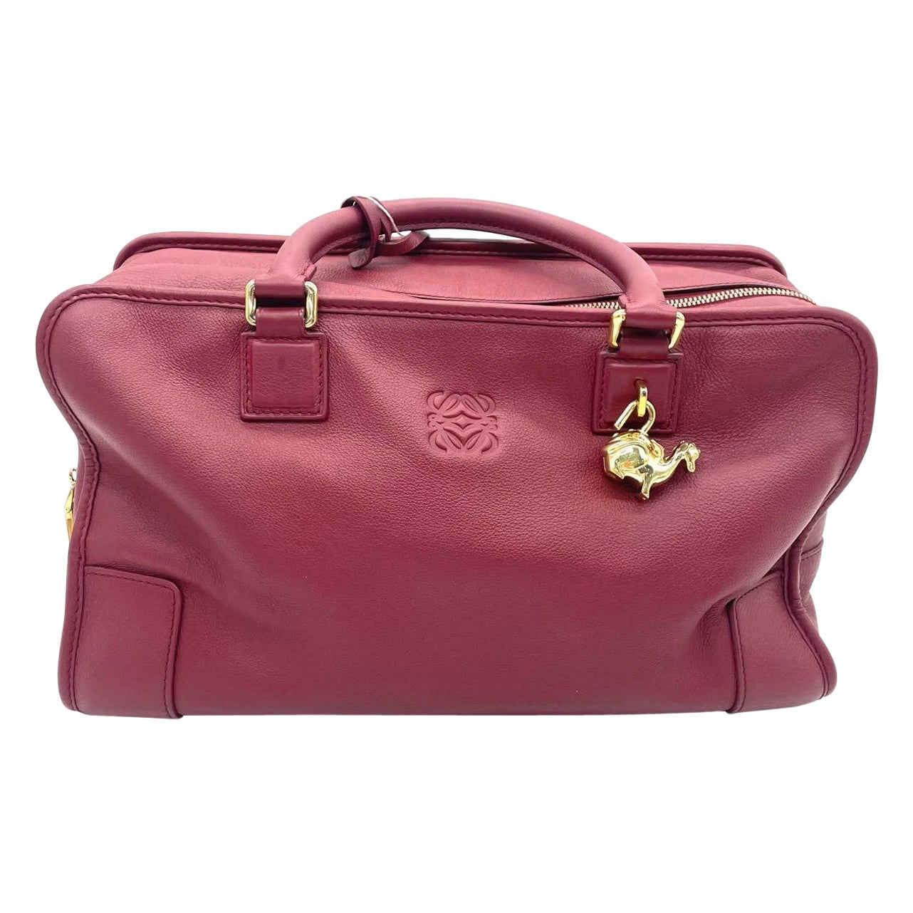 Loewe Amazona 36 Medium cuir bourgogne Dragon Lock Gold-tone Hardware