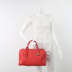 Loewe Amazona 36 Medium Red Leather Snail Lock Gold-tone Hardware