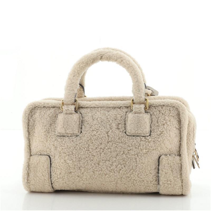 Beige Loewe Amazona Bag Shearling 26