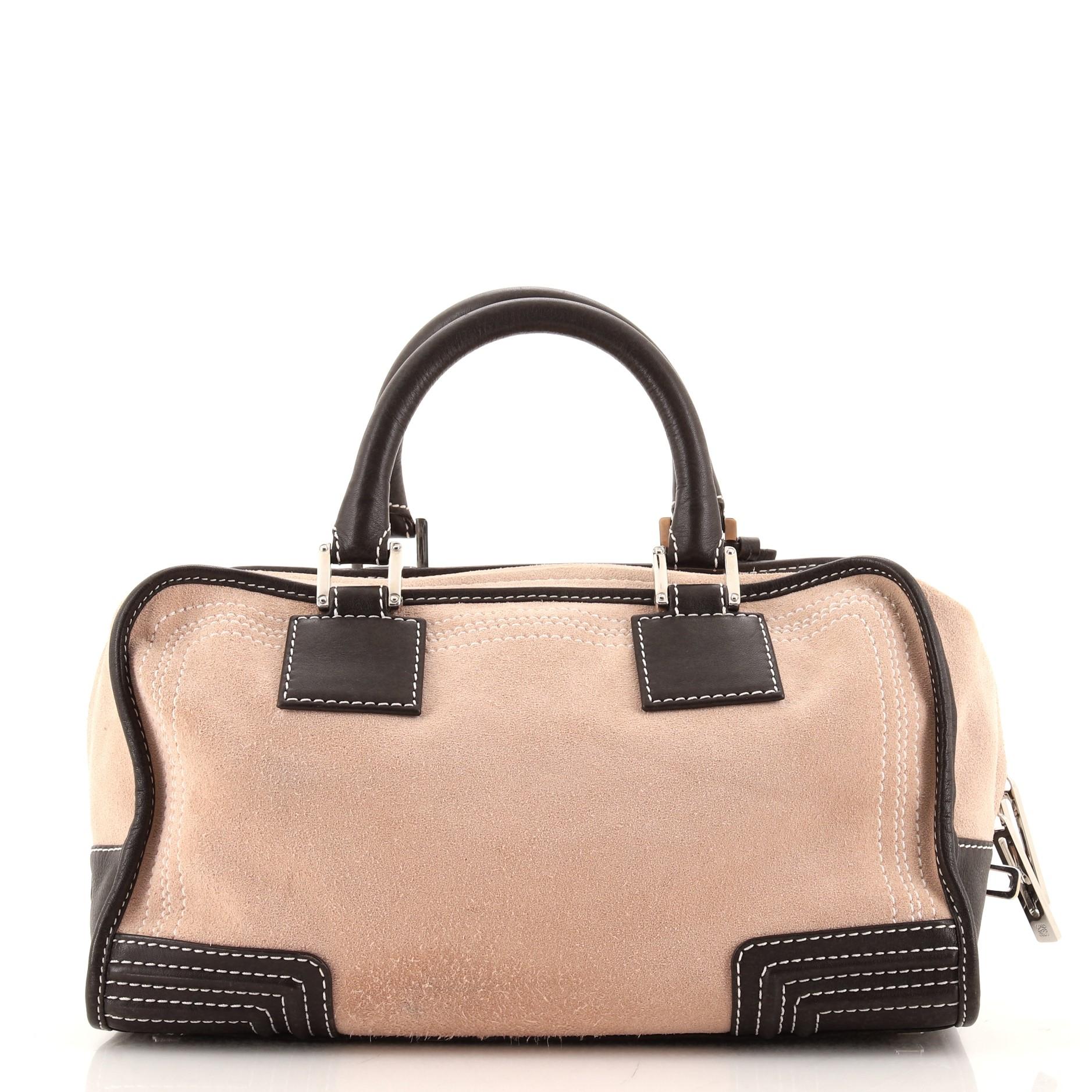 Loewe Amazona Tasche aus Wildleder mit Stiefel 28 (Beige)